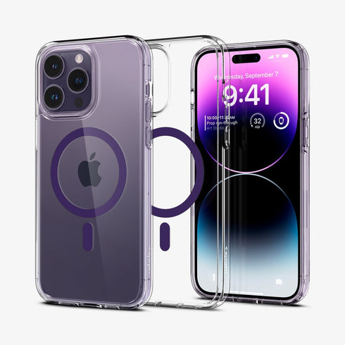 ACS04825 - iPhone 14 Pro Max Case Ultra Hybrid (MagFit) in white showing the back